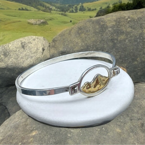 🌺Artisan Sterling/Gold Mountain Bracelet - Picture 3 of 9
